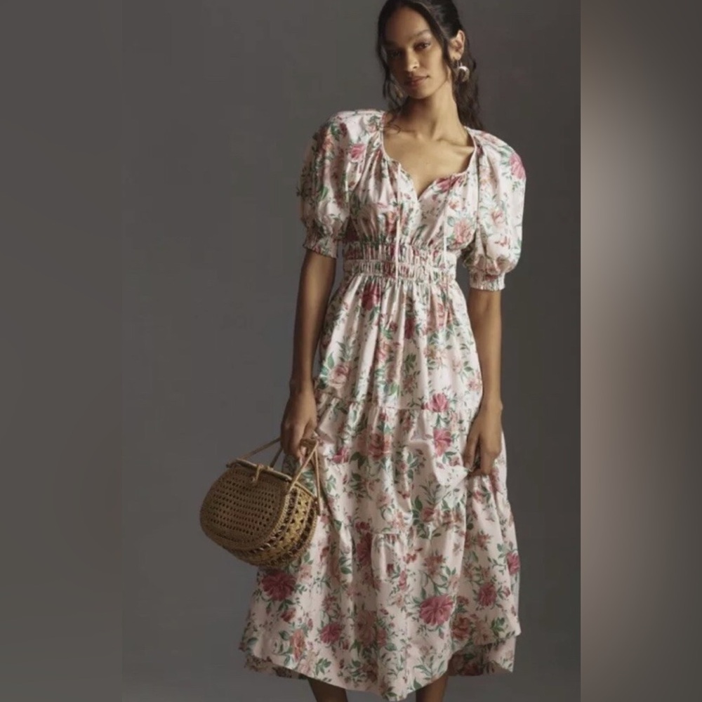 NWT Anthropologie The Somerset: Puff Sleeve Edition in Floral motif size 2x